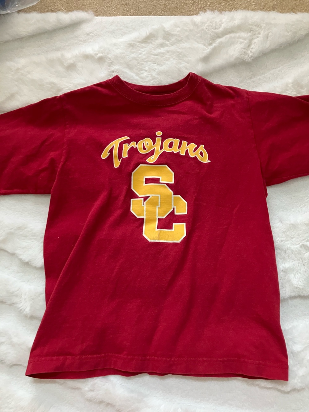 Trac Red Kids Long Sleeve Tee with Gold 'SC' Graphic